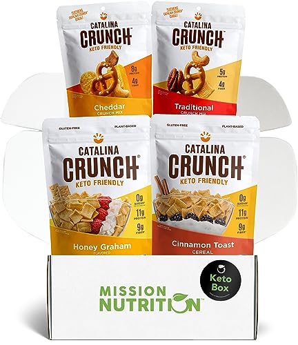 Catalina Crunch Cereal & Snack Mix - Keto Box, Low Carb, Low Sugar, Gluten Free, Protein Snacks - Gift Box (4 Pieces)