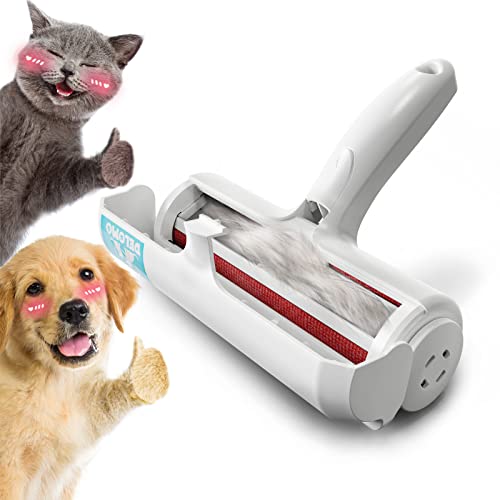 DELOMO Pet Hair Remover - Lint Roller for Pet Hair - Cat and Dog Hair Remover for Couch, Furniture, Carpet, Car Seat, Reusable Pet Hair Roller W/Self-Cleaning Base - Upgraded Animal Fur Removal Tool