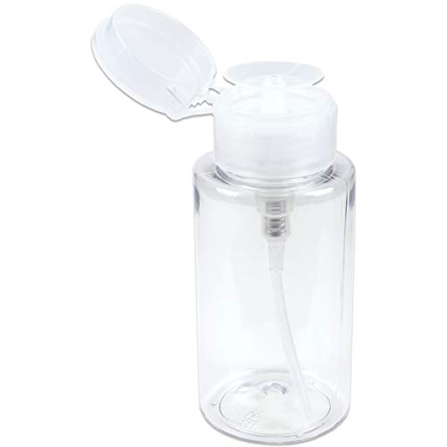 Beauticom Professional No Wording Labeled Push Down Liquid Pumping Empty Bottle Dispenser (7 oz, CLEAR)