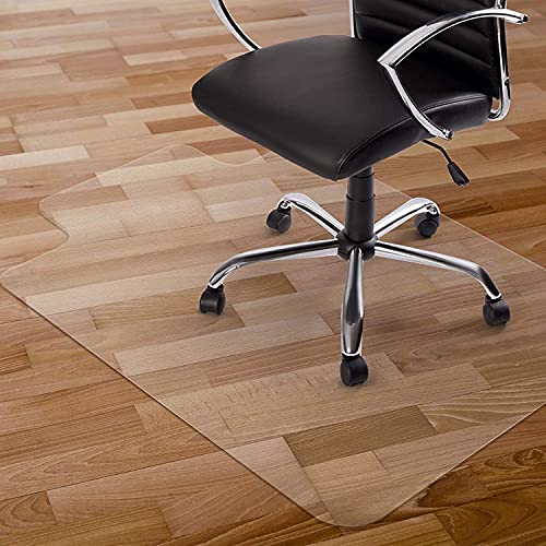 Kuyal Chair Mat, Rolling Chair Mat for Hardwood Floor, 36" X 48" Transparent PVC Home Office Floor Protector Mat (36" X 48" with Lip)
