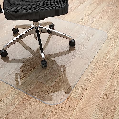 Yecaye Office Chair Mat for Hardwood Floor, 48"36" Clear Office Floor Mat, Computer&Desk Chair Mat, PVC Heavy Duty Floor Protector Chair Mats for Rolling Chairs, Can't be Used on Carpet