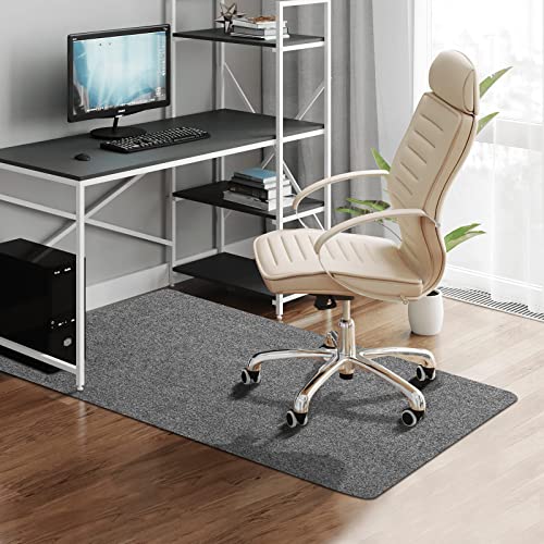 Office Chair Mat for Hardwood Floor, 55"  35" Office Gaming Computer Desk Chair Mat, Dirt Resistant & Easy to Clean Light Gray