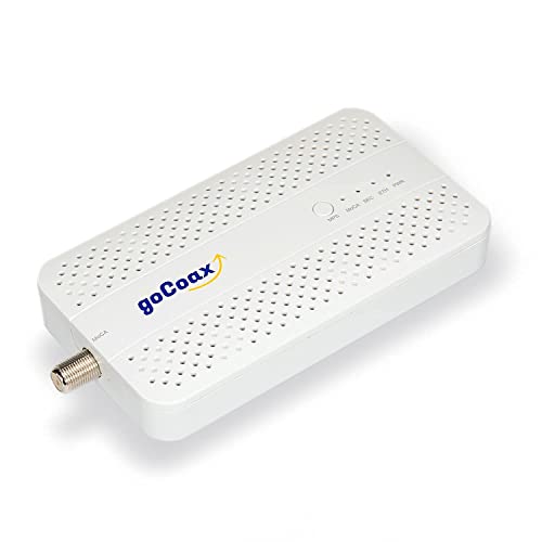 goCoax MoCA 2.5 Adapter with 2.5GbE Ethernet Port. MoCA 2.5. 1x 2.5GbE Port. Provide 2.5Gbps Bandwidth with existing coaxial Cables. White(Single, MA2500D)