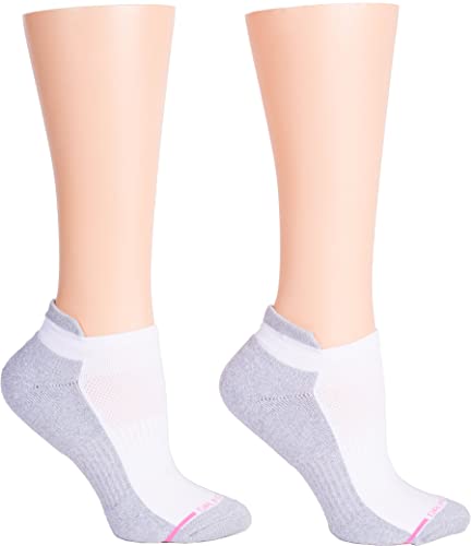 Dr. Motion Women's 2PK Compression Low Cut Socks, White Solid, ONE SIZE