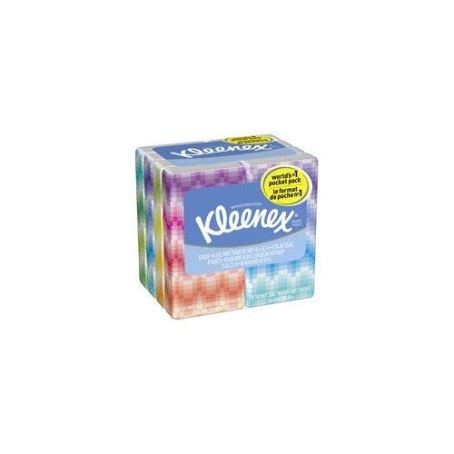 Professional Kleenex Facial Pocket 3-Ply Tissue - 10 Sheets per Pack / 8 Packs [Set of 2]