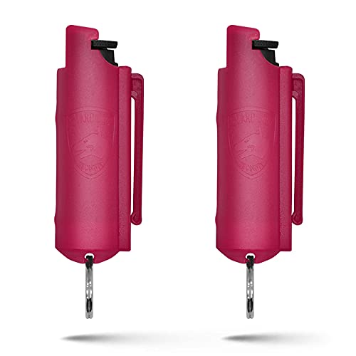 Guard Dog Security Quick Action Pepper Spray Keychain - Maximum Strength MC 1.44 - Pepper Spray Range up to 16 ft - Made in USA - 2 Pack (Fucsia/Fucsia)
