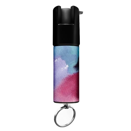 Guard Dog Security Pepper Spray, Keychain with Safety Twist Top, Mini and Easy Carry, Lightweight and Fashionable, Maximum Police Strength OC Spray, 16 Feet Range - Watercolor