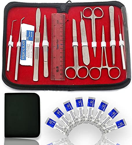 AAPROTOOLS NEW 20 PCS ADVANCED BIOLOGY LAB ANATOMY STUDENT DISSECTING DISSECTION KIT SET ! LAB TEACHER CHOICE ! WITH SCALPEL KNIFE HANDLE BLADES #20 + #21 A+ QUALITY