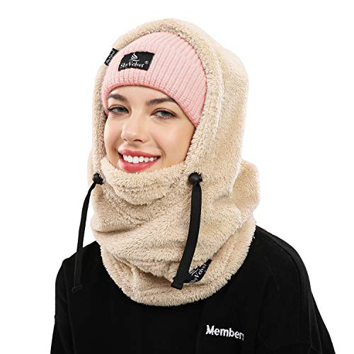 Shy Velvet Balaclava (Unisex) Wind-Resistant Winter Face Mask,Fleece Ski Mask for Men and Women,Warm Face Cover Hat Cap Scarf