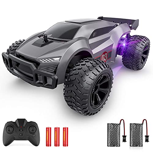 EpochAir Remote Control Car - 20km/h 2.4GHz High Speed RC Cars, Off Road Hobby RC Racing Car with 2 Rechargeable Batteries & LedLights, Toy Car Gift for 3 4 5 6 7 8 Year Old Boys Girls Kids