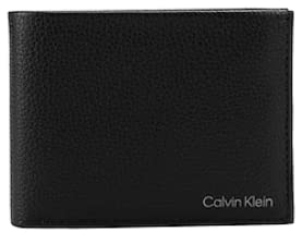 Calvin Klein Men's Genuine Bifold Leather Wallet RFID Protection, Black With Box