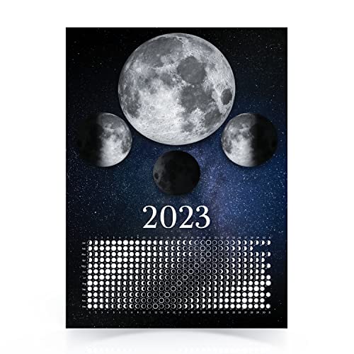 Moon Phase Calendar 2023, 11x15" Hangable Lunar Phases Moonlight Calendar, Moon Tracker Wall Art Poster, Astrology & Celestial Calendar Wall Decor