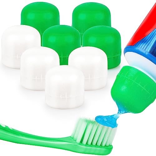 8 Pcs Toothpaste Caps Self-Closing Toothpaste Cap Squeezer Dispenser for Kids and Adults Bathroom Food Grade Silicone and BPA-Free Toothpaste Topper Cap