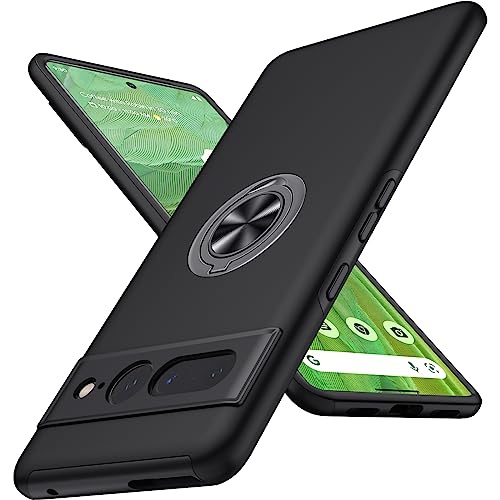 JAME for Google Pixel 7 Pro Case, Slim Fit Case for Pixel 7 Pro with Invisible Ring Kickstand, [Military Grade Drop Tested] Dual Layer Shockproof Protective Phone Case for Pixel 7 Pro 6.7", Black