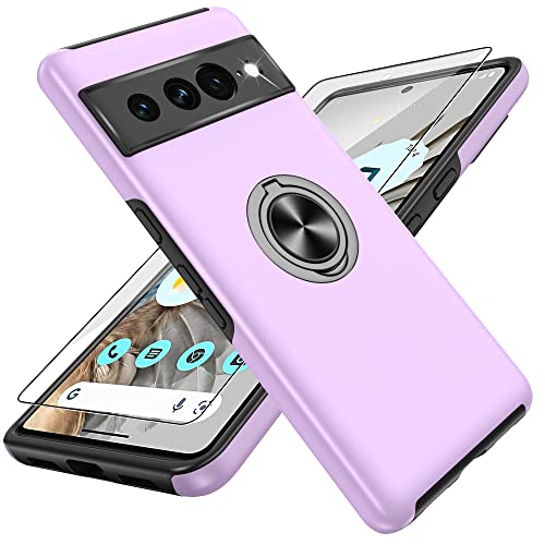 Gritup Pixel 7 Pro Case, Google Pixel 7 Pro Case Shockproof Google Pixel 7 Pro Phone Case with 360 Magnetic Ring Holder Kickstand Phone Case for Google Pixel 7 Pro Purple