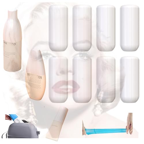 PUTOTE 8 PCS White Leak Proofing Toiletry Skins for Travel, Reusable Silione Accessory Elastic Sleeve for Leak Proofing (white)