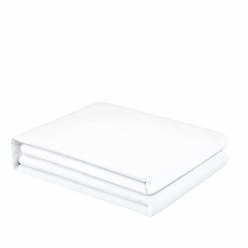 FreshCulture Twin Flat Sheet - Hotel Quality Twin Flat Sheet Only - Brushed Microfiber Top Sheet - Ultra Soft & Breathable - Wrinkle-Free - Easy Care - Single Flat Sheet (Twin, White)