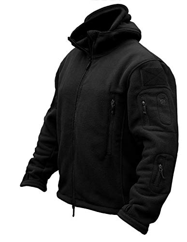 CRYSULLY Male Fall Winter Coat Safari Jacket Fleece Hiking Travelling Fatigue Outdoors Snow Jackets Coat Black