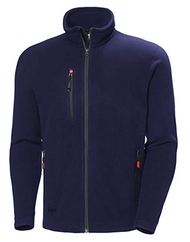 Helly-Hansen Oxford Full Zip Fleece Jackets for Men Featuring Double-Layer Collar and Handwarmer Pockets with Brushed Lining, Navy - XX-Large
