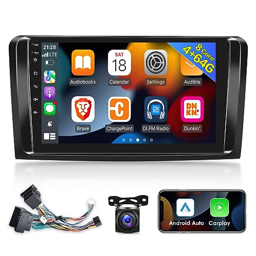 [4G+64G] Android 13 Car Radio for Mercedes Benz GL ML W164 X164 ML350 ML500 ML280 GL320 GL350 GL450 2005-2011, Touch Screen Stereo, Apple Carplay/Android Auto/DSP 32 EQ/WiFi/4G Module +Backup Camera