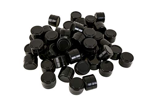 jmmy Non-Stick Silicone Wax Containers 150PCS 2ML Multi Use Storage Jars Cream Emulsion Bottles (All Black)