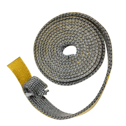 Stove and Fireplace Replacement Gasket Tape, High Temperature Fiberglass Flat Gasket Tape Self Adhesive Flat Gasket for Woodburning Coal Stoves Smokers (0.78" Width 78" Length)