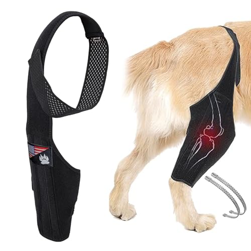 Dog Knee Brace for Torn Acl Hind Leg, Dog Knee Stifle Brace Wrap,Dog Leg Braces for Back Leg Joint Pain Muscle Sore Pet Brace Reduces Pain and Inflammation