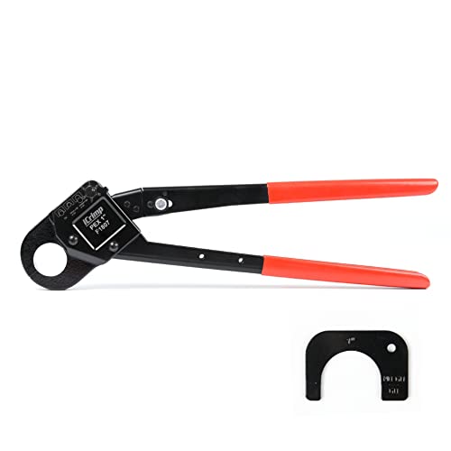 iCrimp PEX 1-inch Crimping Tool, for Copper Pex Crimp Rings and Fittings, with Go/No-Go Gauge,Angled Head,suits All US F1807 Standards