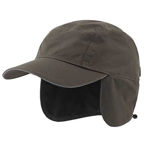 Connectyle Mens Warm Winter Hat Waterproof Fleece Lined Earflaps Hat Outdoor Baseball Cap Army Green