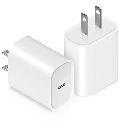 [2 Pack] USB C Charger Block 20W, Ocupwei Fast Charger Wall Charger with PD 3.0, Compact Type C Power Adapter for iPhone 15/15 Pro/15 Pro Max/15 Plus/14/13/12/11/Xs Max/XR/X/SE, iPad Pro, Galaxy