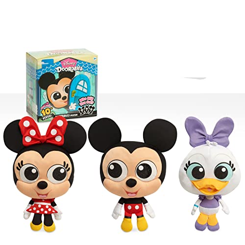 Disney Doorables Puffables Plush, Disney Mickey Mouse and Friends, 10-Inch Squishy Plush Featuring Glitter Eyes, Styles May Vary, Officially Licensed Kids Toys for Ages 3 Up by Just Play