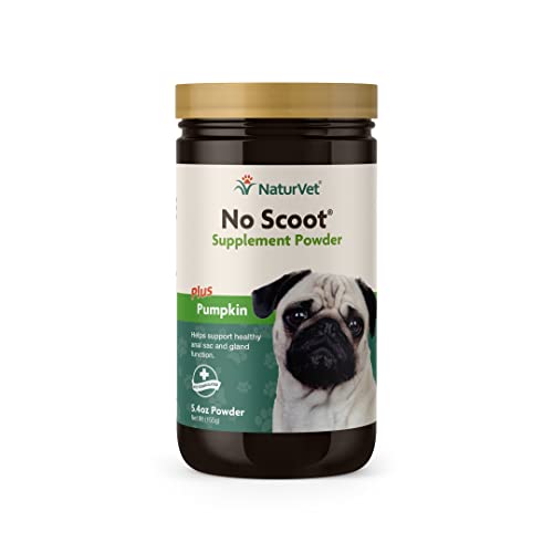 NaturVet - No Scoot for Dogs - Plus Pumpkin - Supports Healthy Anal Gland & Bowel Function - Enhanced with Beet Pulp & Psyllium Husk (5.4oz Powder)