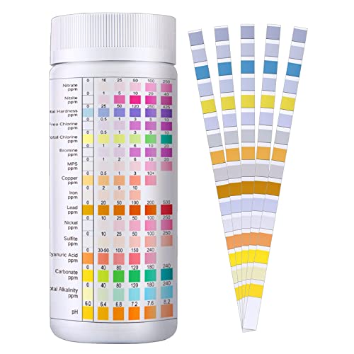 Water Testing Kits for Drinking Water - 16 Way Drinking and Well Water Test Kit - TRUEDIRECTION 100 Water Test Strips, Testing pH, Hardness, Chlorine, Lead, Iron, Copper, Nitrate, Nitrite