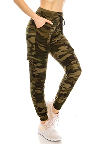 ALWAYS Camo Cargo Jogger Sweatpants - Women's Buttery Soft Cozy Comfy Casual Pocket Pants 143 M