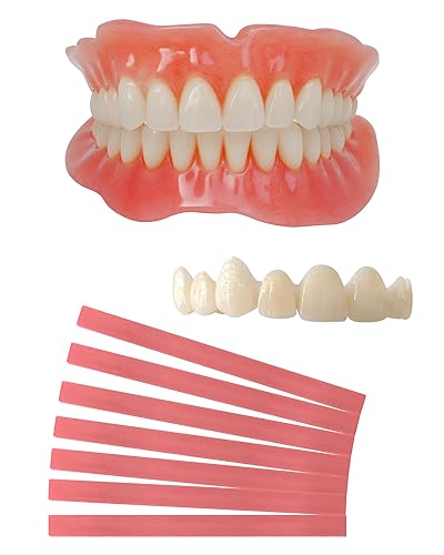 Denture Do it Yourself Full Set of Top and Bottom Fake Teeth, for Improve Smile, DIY Kit Easy and Convenient, Fake Teeth Repair Missing Teeth, Protect Your Teeh
