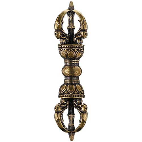 Homoyoyo Buddhist Dorje Vajra Pestle Brass Craft Ornament Retro Antique Buddha Pendant Charms for DIY Keychain Car Decor Buddhism Supplies