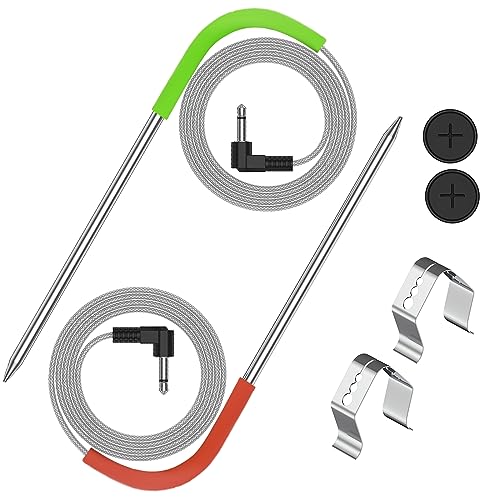 Replacement Meat Probe for Pit boss Pellet Grill and Pellet Smoker, 3.5mm Plug 2 Pack Meat Probes with Grills Clip Accessories (Upgraded Version)