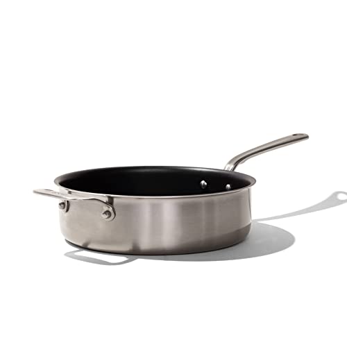 Made In Cookware - 3.5 Quart Non Stick Saute Pan With Lid - 5 Ply Stainless Clad - Professional Cookware Italy - Induction Compatible