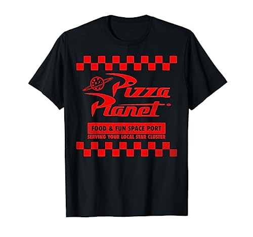 Disney Pixar Toy Story Pizza Planet Checkered Logo T-Shirt T-Shirt