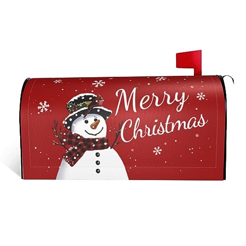 Winter Mailbox Covers Magnetic Standard Size 18 X 21 Christmas Let it Snow Snowman Christmas Mailbox Cover Mailbox Wrap Post Letter Box Cover Decor for Home Outdoor Garden Holiday