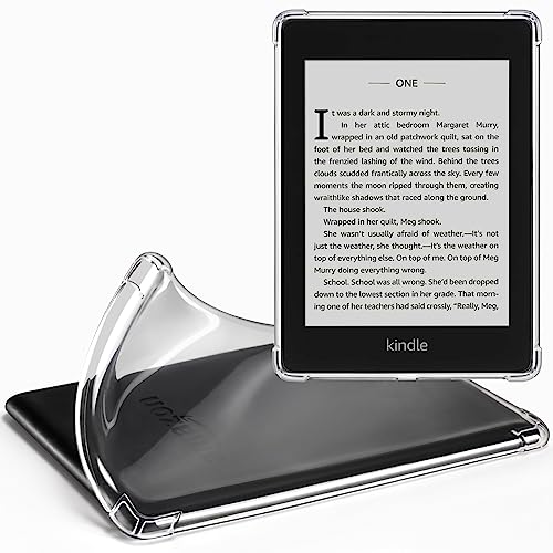 CoBak Clear Case for Kindle Paperwhite 10th Generation 6'' and Signature Edition 2018 Released,Shockproof Ligthwheight Slim Soft TPU Back Cover-Clear