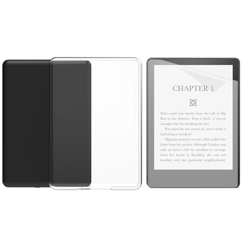for Kindle Paperwhite 10th Generation Case Clear Cover and Screen Protector, 2018 6 Inch Amazon Paperwhite 4 10 Gen Release Silicone Thin Slim Soft Protective Funda Skin-Kindle Modle NO. PQ94WIF