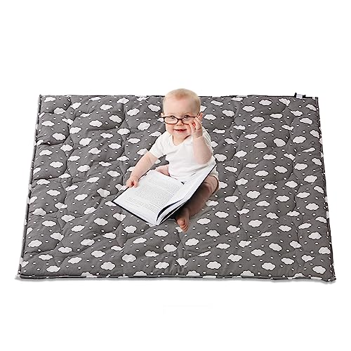 Napcure Baby Play Mat for Floor,5050 Thick Ultra Soft Playpen Baby Mat for Playing,Non-Slip Baby Crawling Playmat for Babies and Toddlers, Floor Tummy time(Cloud)