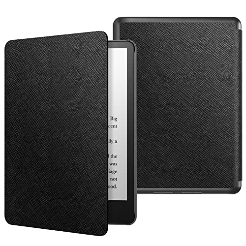 MoKo Protective Case for 6.8" Kindle Paperwhite(11th Gen 2021/2022) and Kindle Paperwhite Signature Edition, Light Shell Cover with Auto Wake/Sleep for Kindle Paperwhite 2021 E-Reader, Black