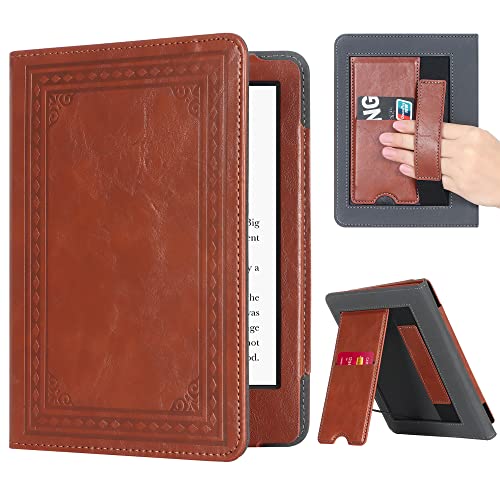 CoBak Kindle Paperwhite Case with Stand - Premium PU Leather Cover with Auto Sleep/Wake, Card Slot, and Hand Strap - Compatible with Kindle Paperwhite 11th Gen 6.8" and Signature Edition 2021