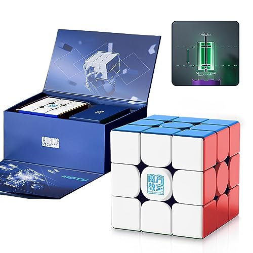 Moyu Super RS3M V2 2023 MagLev UV Coated 3x3 Speed Cube (Magic Clothes), moyu Super RS3 M V2 Professional 3x3 Stickerless MagLev, Upgraded Ver of Moyu RS3M 2022(Maglev Version)