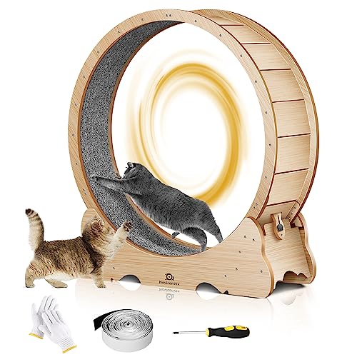 Naviconvex Cat Exercise Wheel Cat Treadmill Running Wheel for Indoor Cats Daily Exercise, Cat Wheel Exerciser for Indoor Cats Diameter 43.3in XL