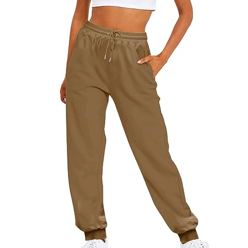 Women'sSweatpantsFleeceBaggyCasualHighWaistedWorkoutAthleticCinchBottomComfyFallJoggersPantswithPocket