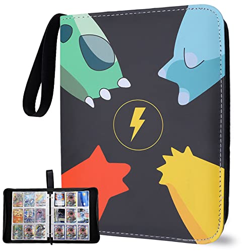 EUGO 9-Pocket Trading Card Binder Fits 900 Card With 50 Sleeves Game Card Holder Album Cards Binder Collect Case for Trading Baseball Football Card Birthday Gifts for Boys Kids