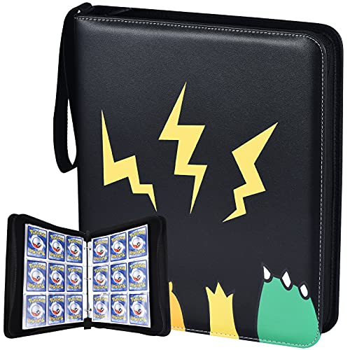 Card Binder, Compatible with Pokemon-Card Binder With 50 Sleeves Trading Card Binder Fit For Pokemon  Binder for Pokemon Cards 9-Pocket Holds Up To 900 Cards
